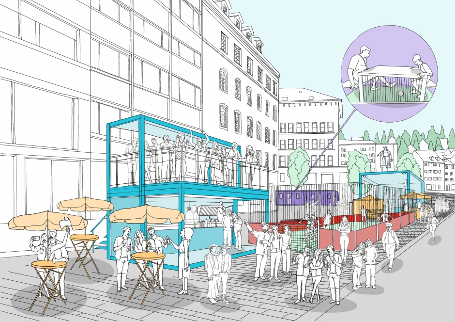 Frauenfussball-Europameisterschaft St.Gallen Fanzone Visualisierung